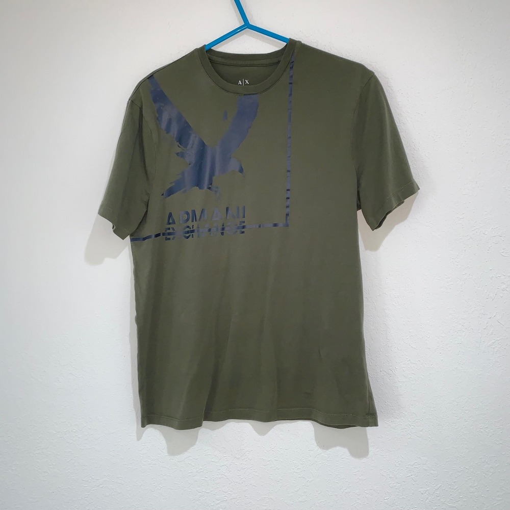 Armani Exchange green shirt‎ sleeve cotton tee size medium excellent condition